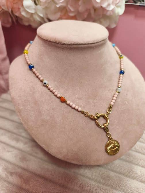 Collar ojo cuentas colores - Imagen 3