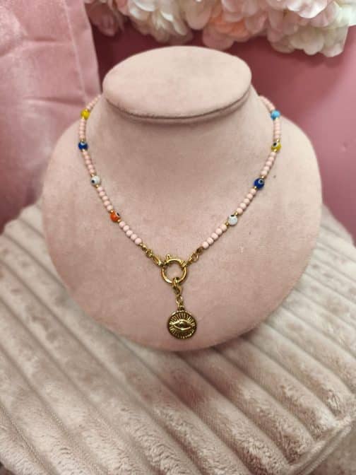 Collar ojo cuentas colores - Imagen 4