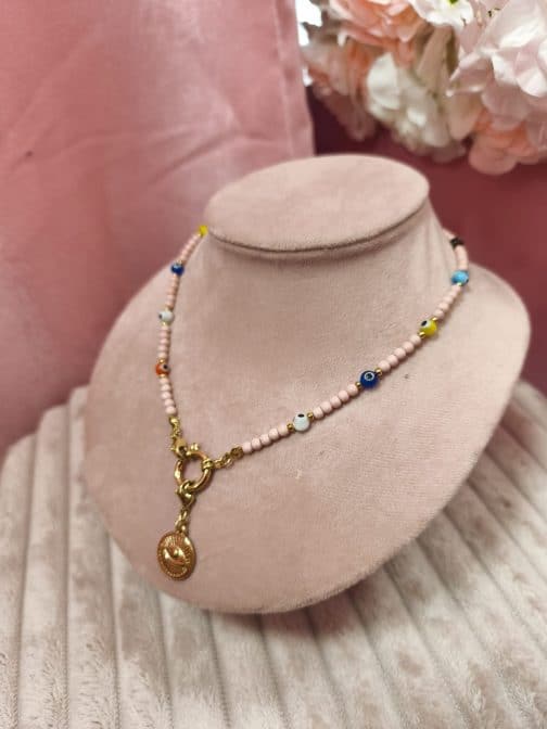 Collar ojo cuentas colores - Imagen 5