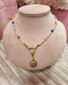 Collar ojo cuentas colores