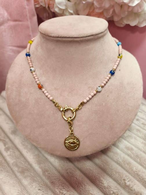 Collar ojo cuentas colores