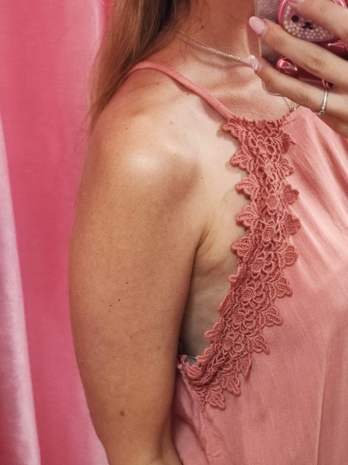 Blusa terracota con encaje - Imagen 2