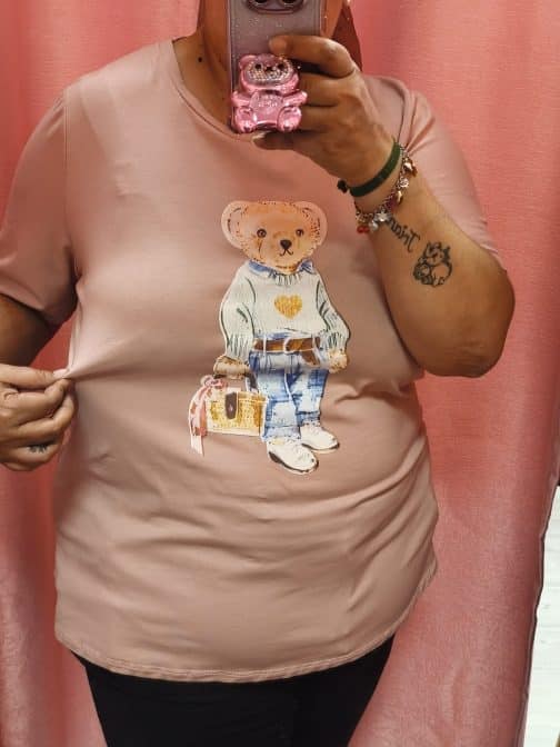 Camiseta curvy osito maquillaje