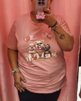 Camiseta curvy perros fiesteros