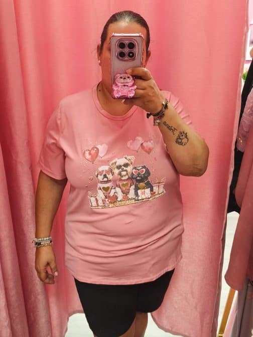 Camiseta curvy perros fiesteros