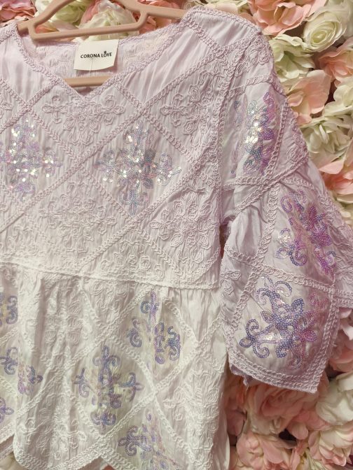 Blusa lentejuelas lavanda - Imagen 3