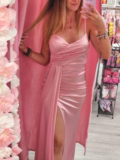 Vestido de fiesta rosa ceñido - Imagen 7
