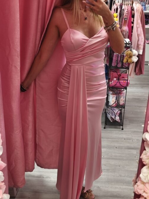 Vestido de fiesta rosa ceñido - Imagen 9