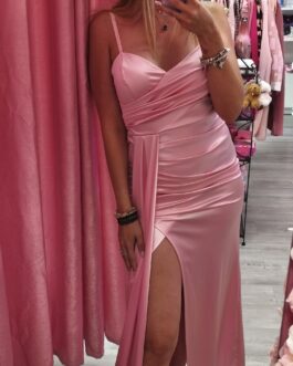 Vestido de fiesta rosa ceñido