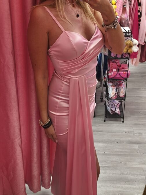 Vestido de fiesta rosa ceñido - Imagen 3