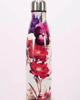 Botella acero inoxidable floral elegante