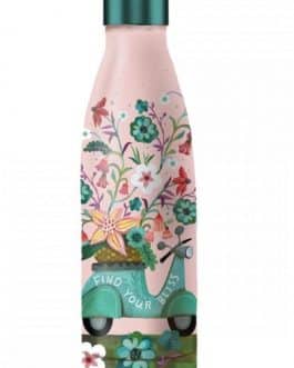 Botella térmica moto floral