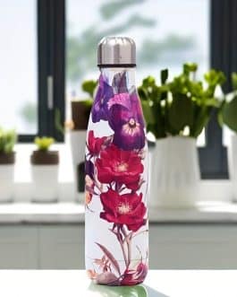 Botella acero inoxidable floral elegante
