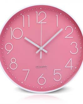 Reloj de pared rosa