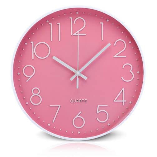 Reloj de pared rosa