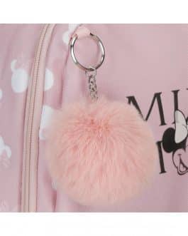 Mochila Minnie Mouse rosa con pompón