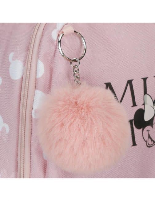 Mochila Minnie Mouse rosa con pompón - Imagen 2