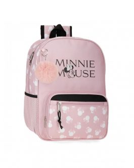 Mochila Minnie Mouse rosa con pompón