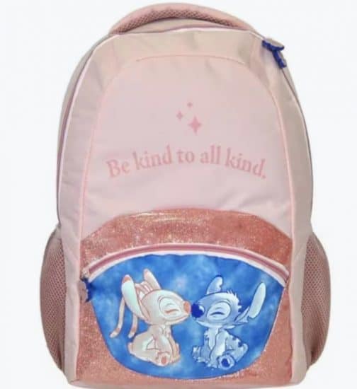 Mochila Stitch y Angel purpurina