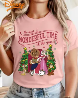 Camiseta Disney navidad La Bella y la Bestia