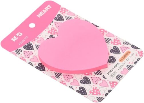 Post-it corazón rosa