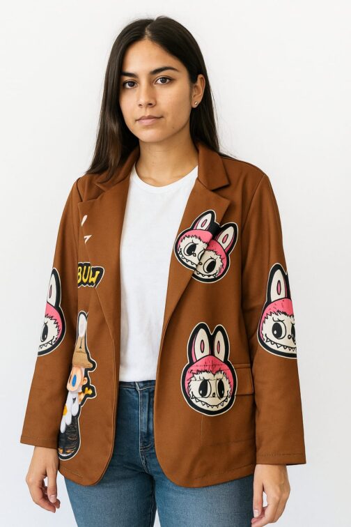 Chaqueta Labubu marrón
