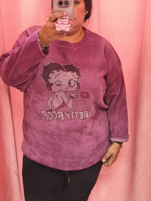 Sudadera curvy Betty Boop brillo