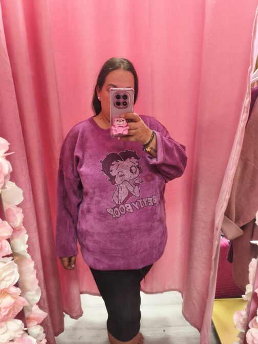 Sudadera curvy Betty Boop brillo - Imagen 4