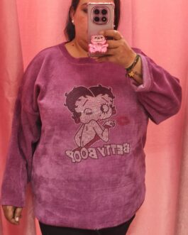 Sudadera curvy Betty Boop brillo