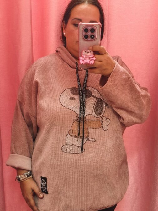 Sudadera curvy Snoopy brillo