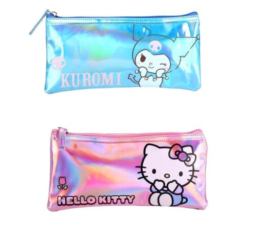Estuche iridiscente Kuromi y Hello Kitty