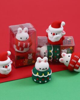 Gomas de borrar conejos navideños