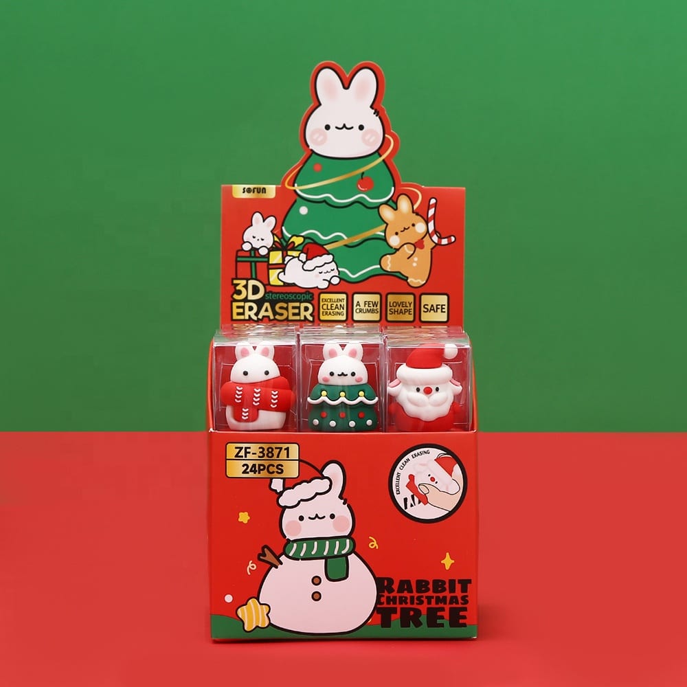 Gomas de borrar conejos navideños - Imagen 2