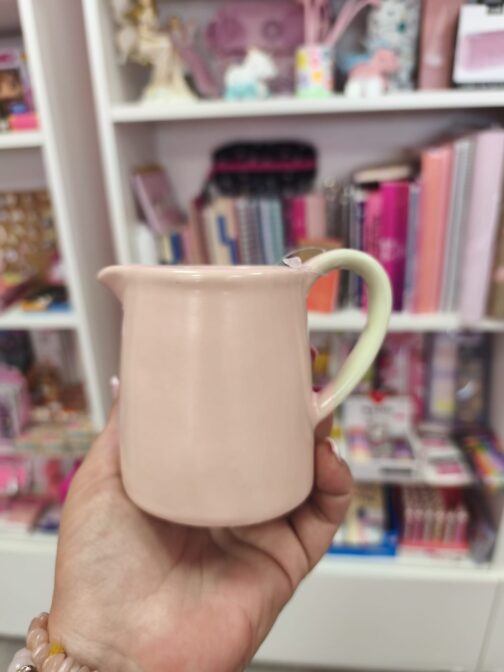 Lechera cerámica rosa