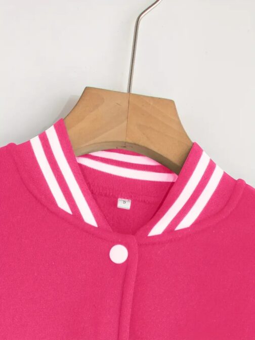 Chaqueta universitaria rosa Stitch - Imagen 3