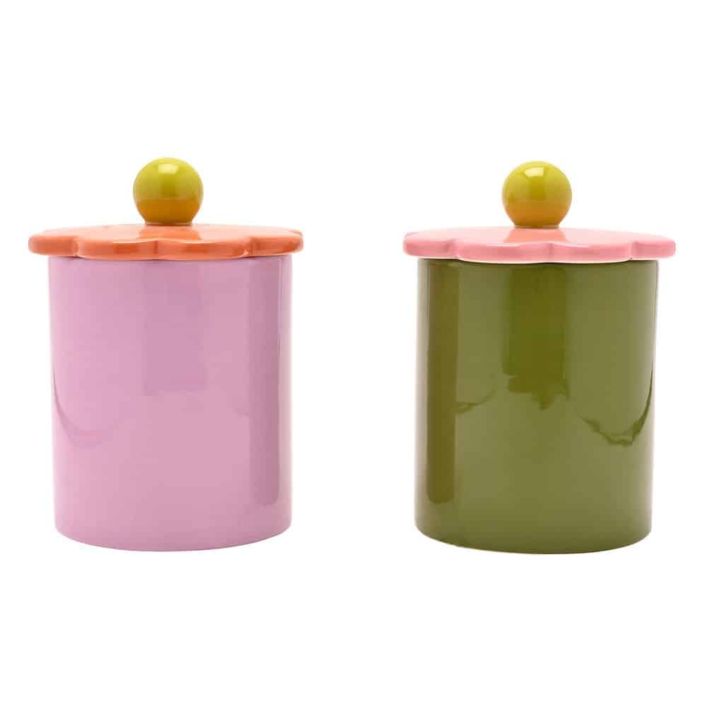 Set 2 tarros con tapa flor - Imagen 3