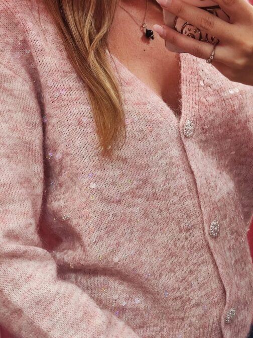 Chaqueta rosa con lentejuelas - Imagen 3