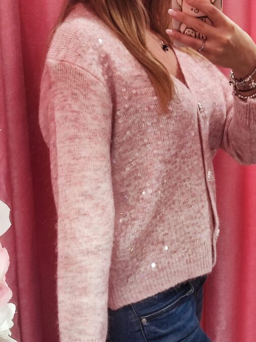 Chaqueta rosa con lentejuelas - Imagen 2