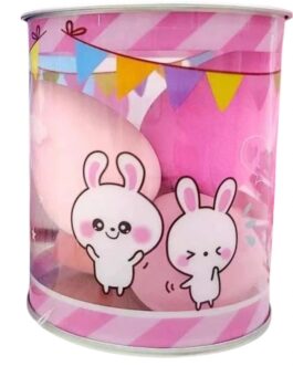 Bote conejitos con 4 esponjas de maquillaje