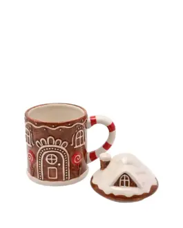 Taza navideña casa jengibre