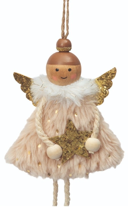 Colgante navideño ángel con purpurina - Imagen 2