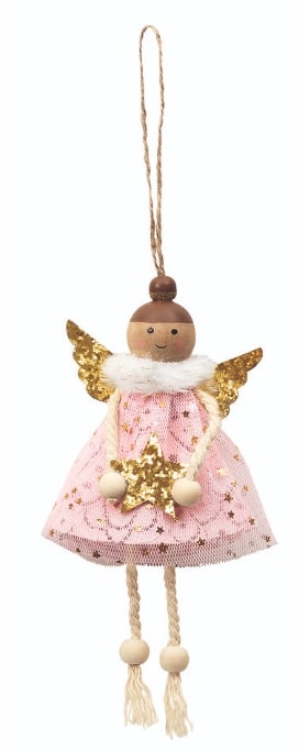 Colgante navideño ángel con purpurina - Imagen 3