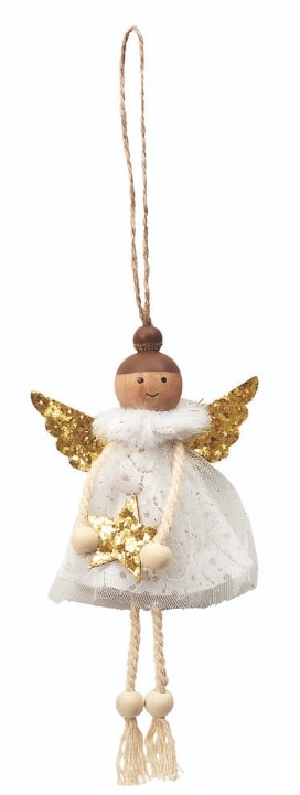 Colgante navideño ángel con purpurina - Imagen 4