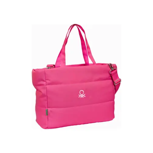 Bolso acolchado Benetton fucsia - Imagen 2