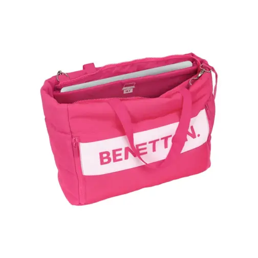 Bolso acolchado Benetton fucsia - Imagen 4