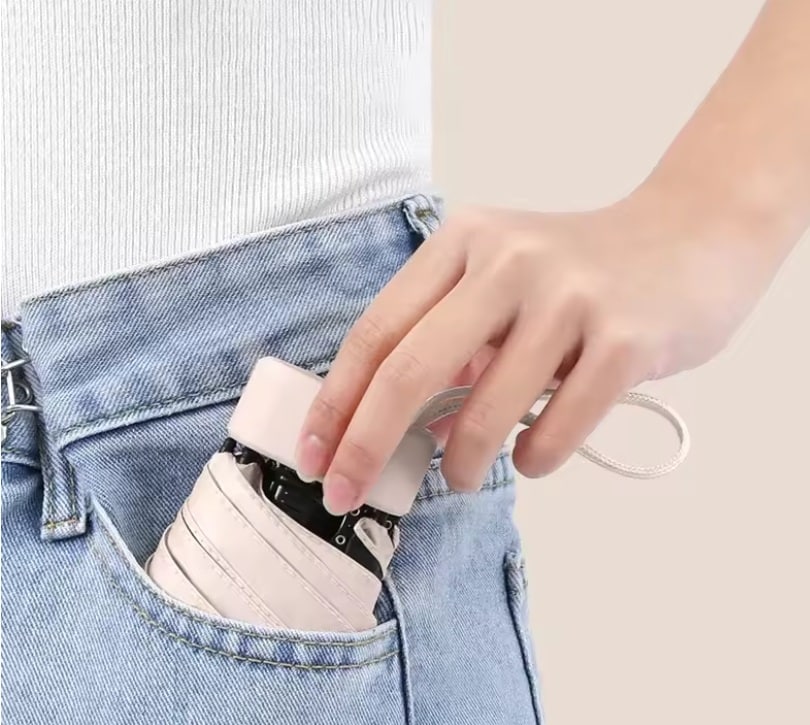 Mini paraguas cápsula rosa - Imagen 2