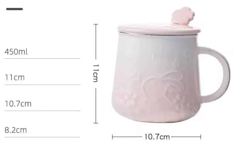 Taza con tapa conejo sakura - Imagen 3