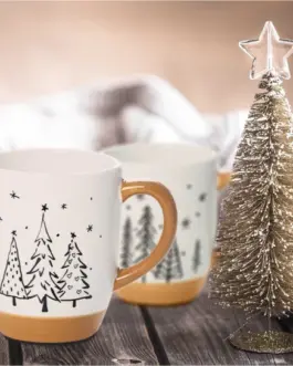 Taza árbol de navidad dorada