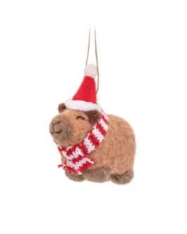 Adorno capibara navideño
