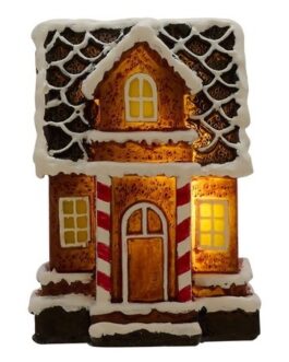 Casita jengibre navideña con luz